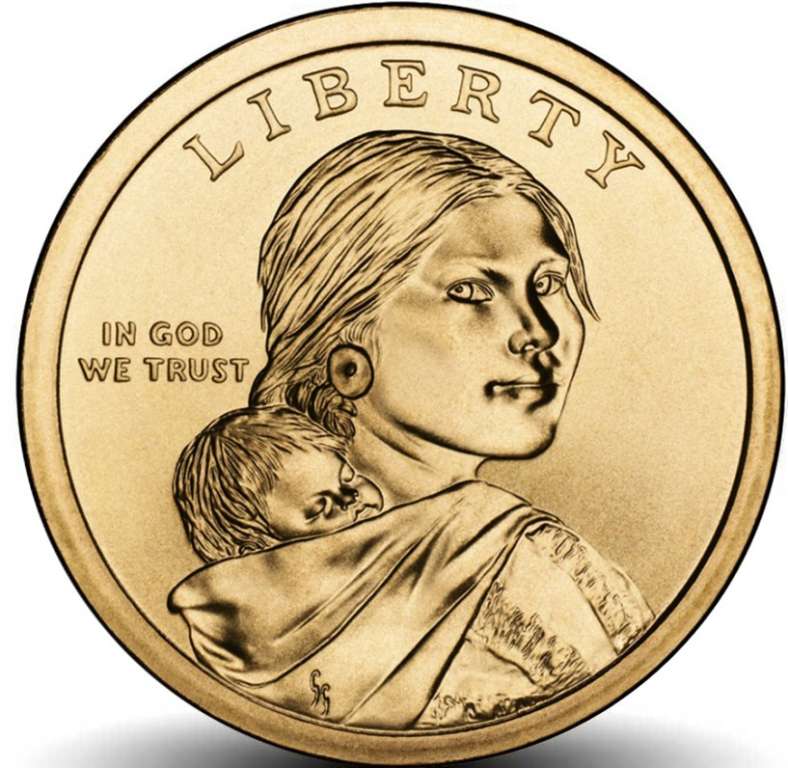 (2020d) Монета США 2020 год 1 доллар &quot;Элизабет Ператрович&quot;  Сакагавея Латунь  UNC
